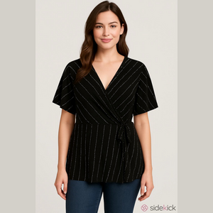 Elle Black and White Dotted Blouse